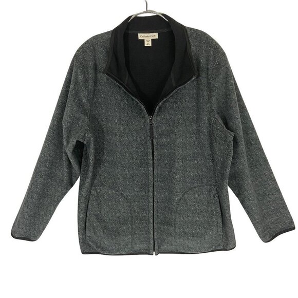 Coldwater Creek Fleece Jacket Sweater Full Zip Long Sleeve Women's Size 2XL Grey - Picture 1 of 8